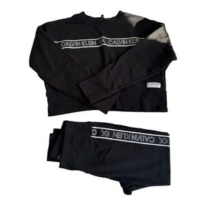 Calvin Klein Performance Outline Logo Tape Sweatshirt & Leggings Set